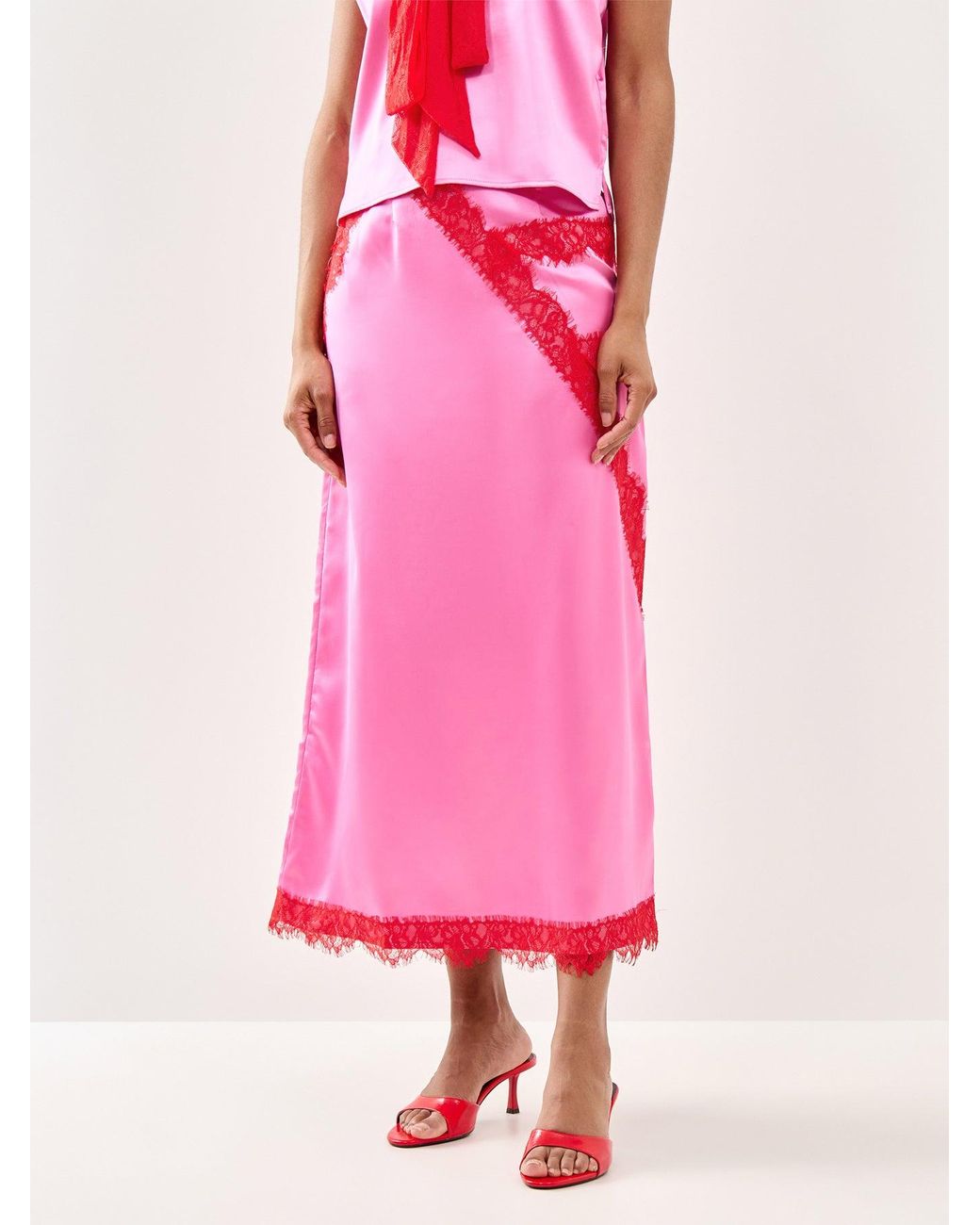 Never Fully Dressed Pink Maxi Lace Lily Skirt