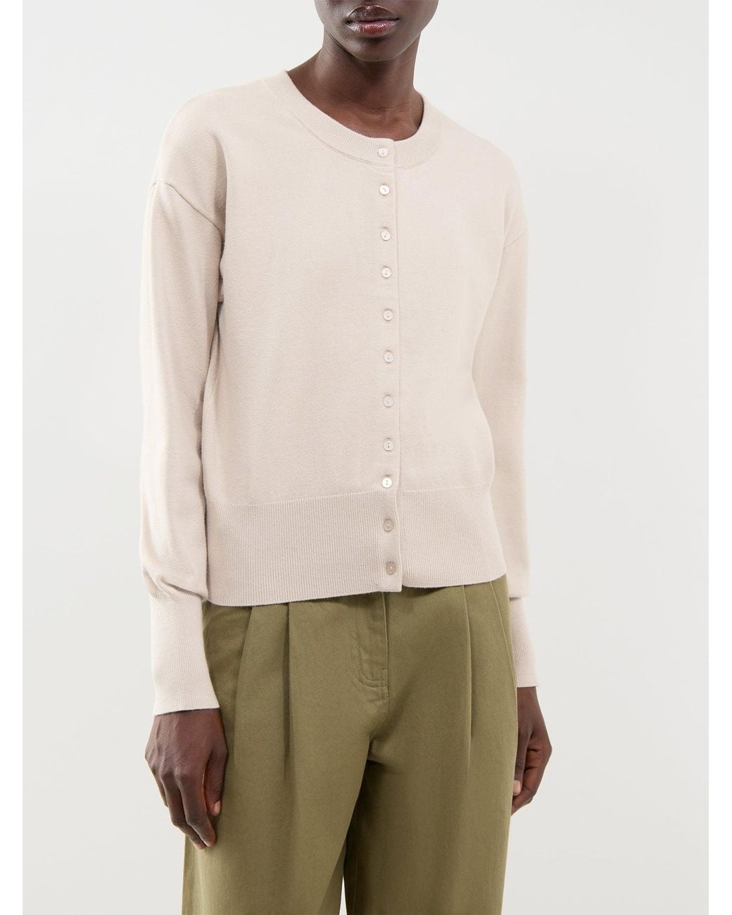 ONLY White Mio Long-Sleeved Button Cardigan