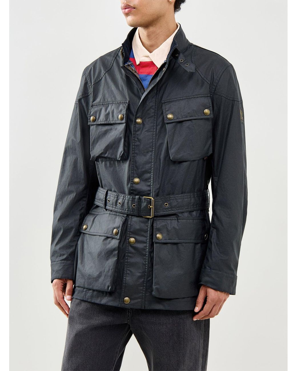 Belstaff Black Trailmaster Waxed Jacket for men