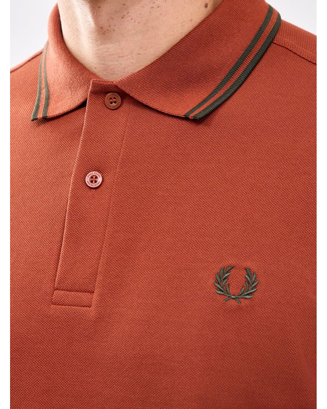Fred Perry Orange Twin Tipped Polo Shirt for men