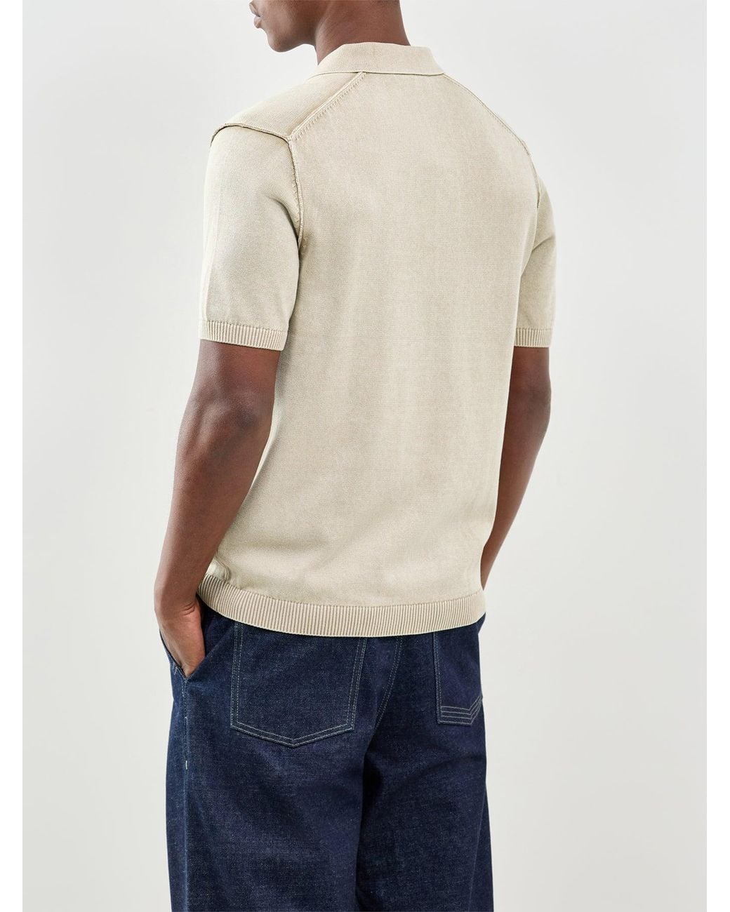 Only & Sons Natural Garson Short Sleeve Knit Polo Shirt for men