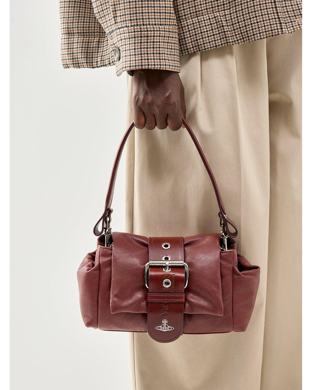 Vivienne Westwood Purple Hazel Treasure Shoulder Bag Burgundy