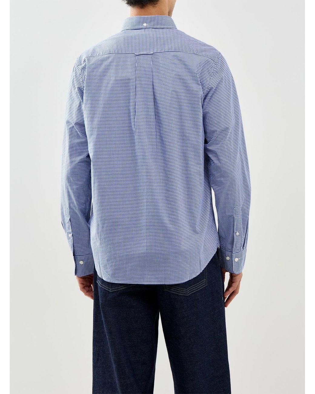Gant Blue Classic Poplin Gingham Shirt for men