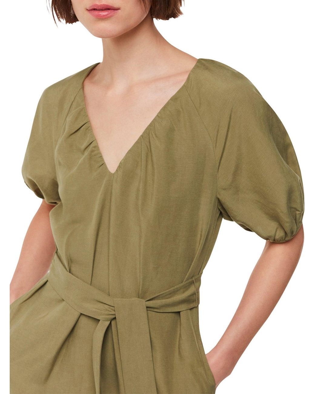 Whistles Green Ariella Blend Midi Dress