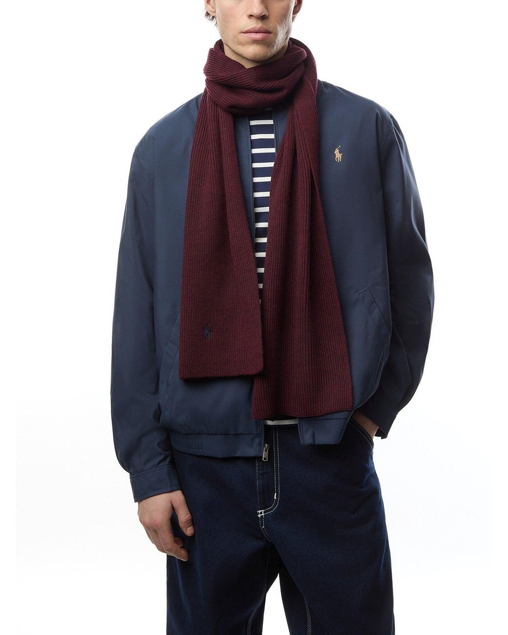 Polo Ralph Lauren Merino Scarf in Purple for Men Lyst UK