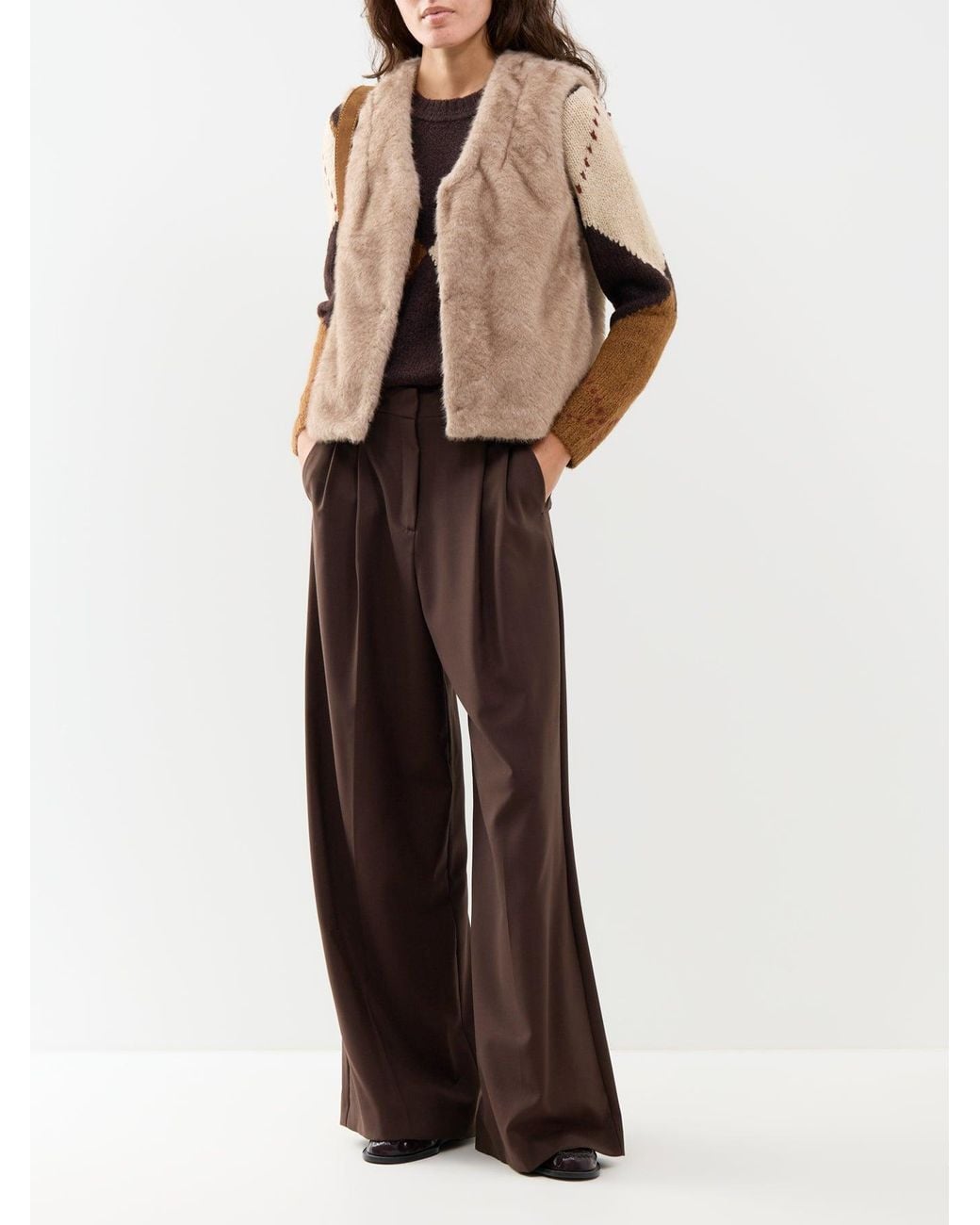 Soya Concept Natural Haye 4 Faux Fur Gilet