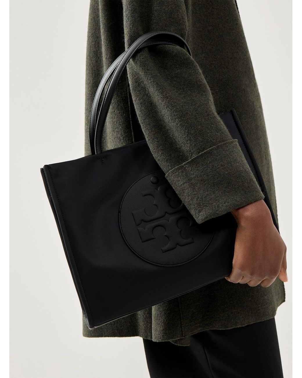 Tory Burch Black Ella Small Tote Bag