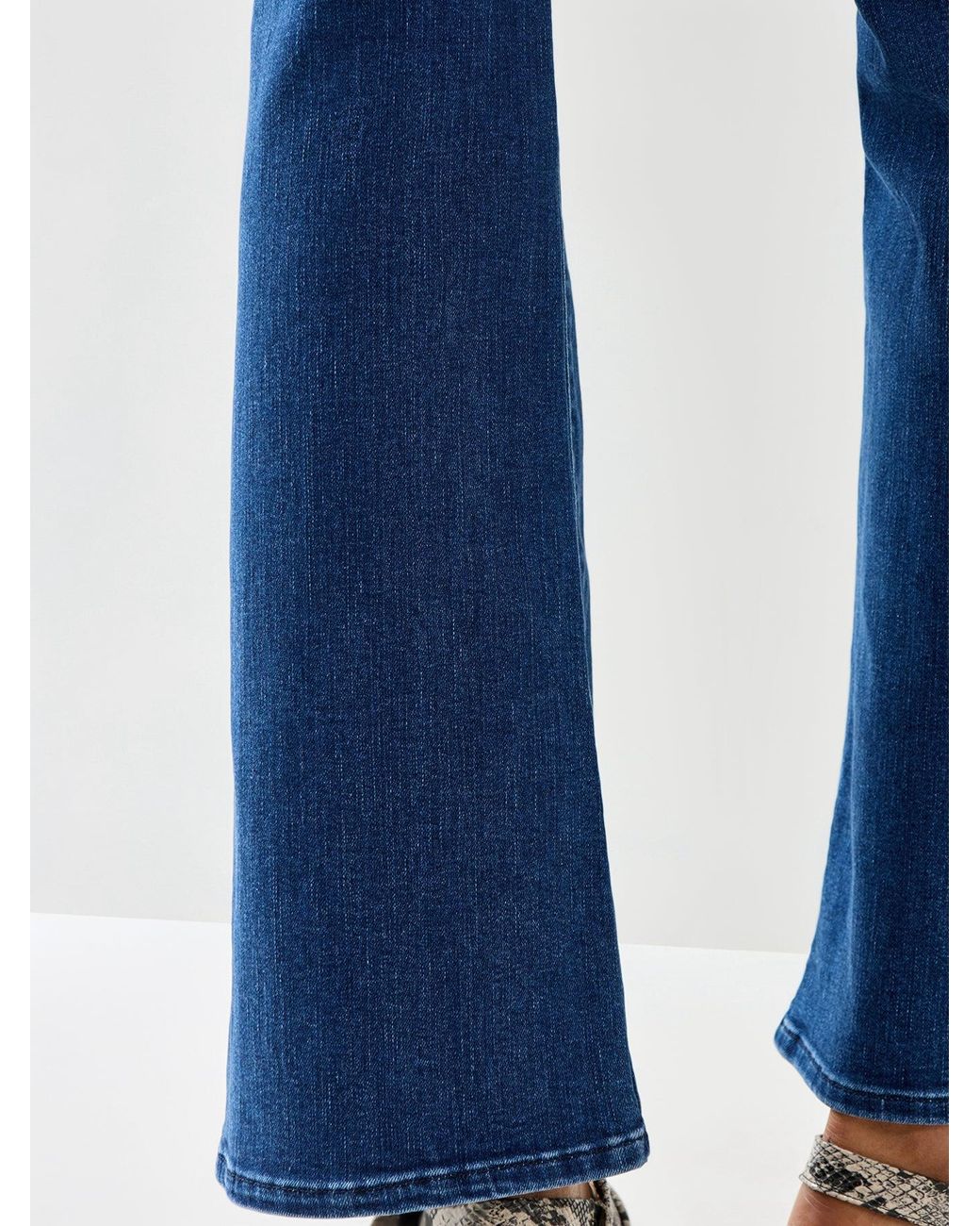 FRAME Blue The Icon Mid Rise Flare Jeans