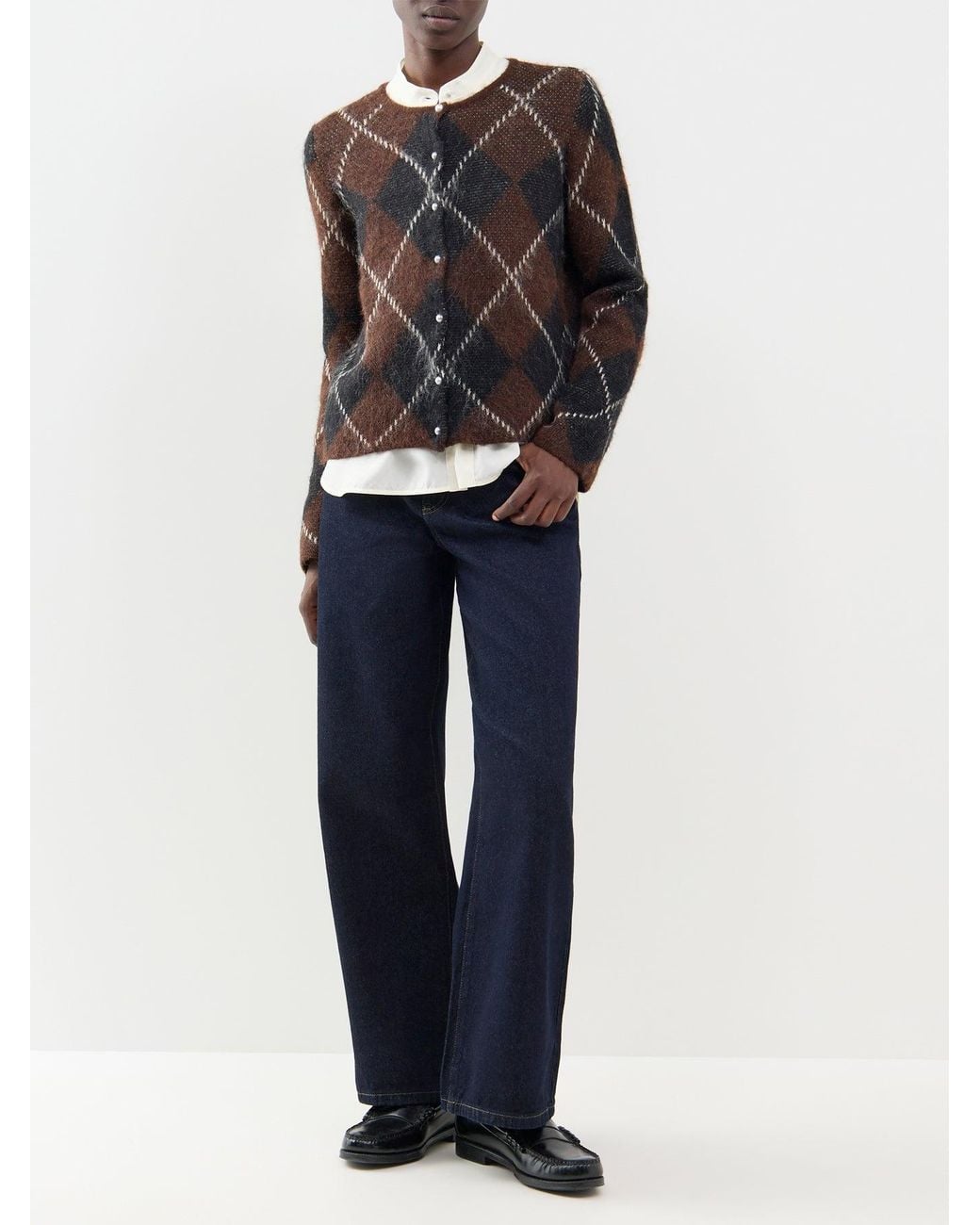 ONLY Black Blend Argyle Cardigan