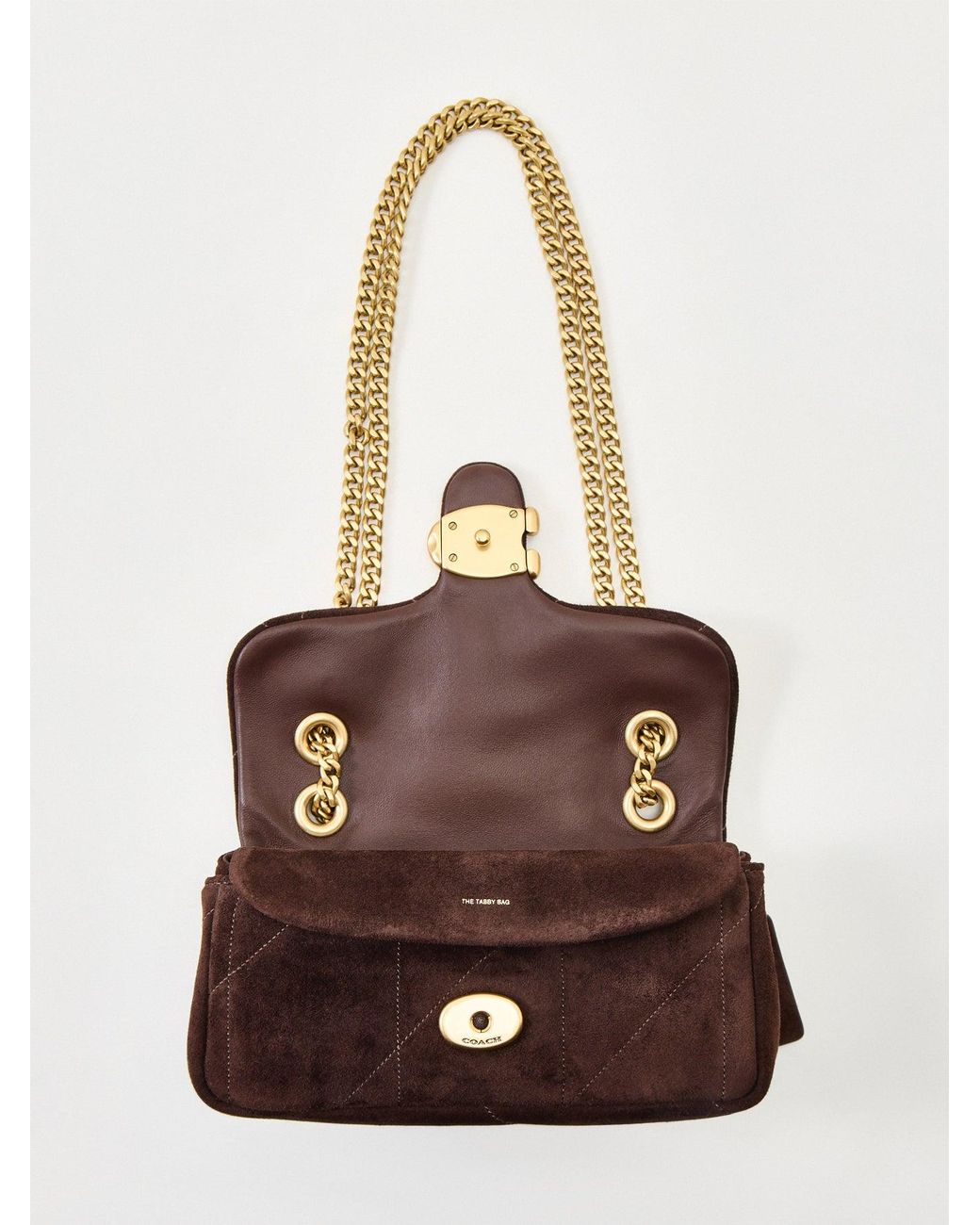 COACH White Quilted Suede Tabby Shoulder Bag 20