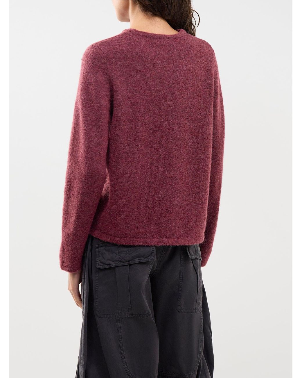 SELECTED Purple Lulu Crew Neck Jumper Burgundy