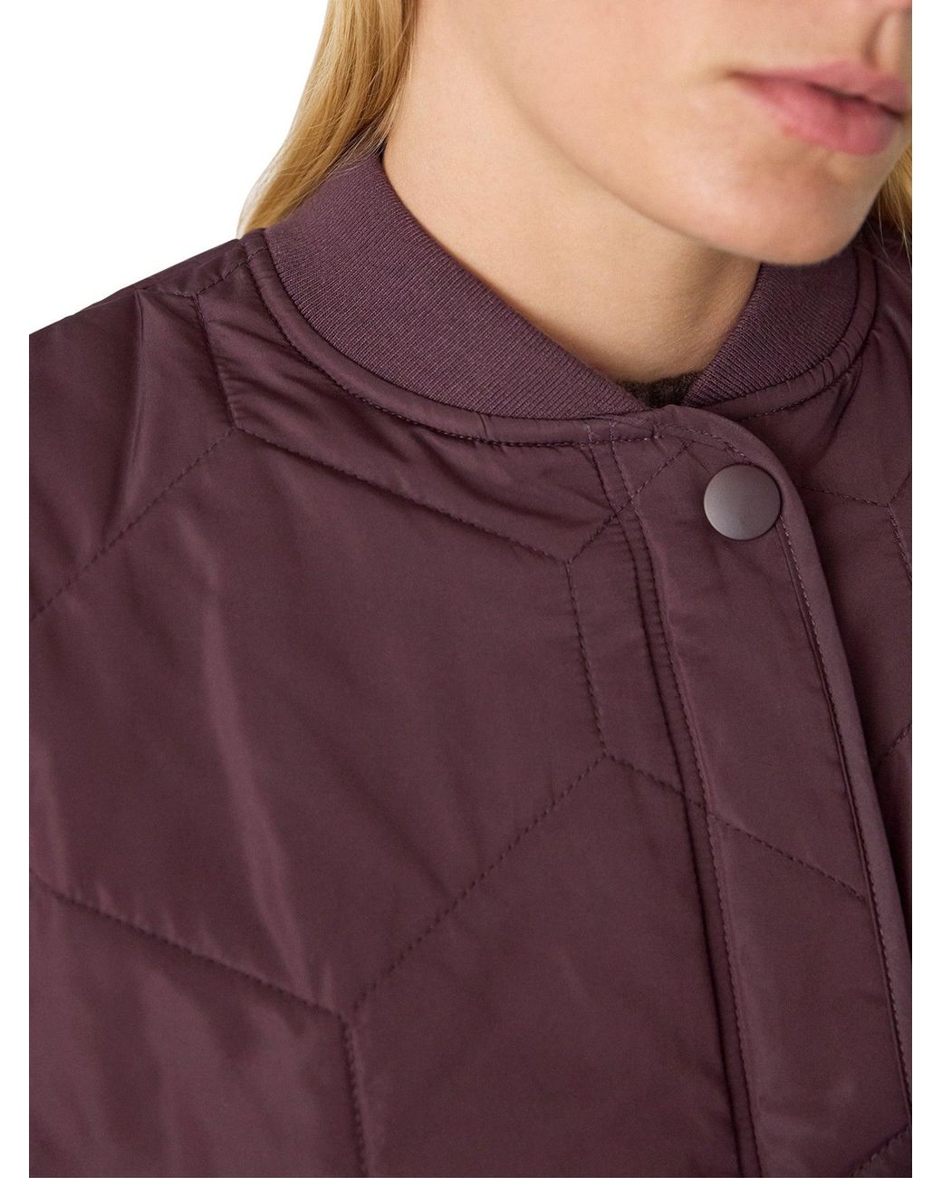 Whistles Purple Ida Short Quilted Coat