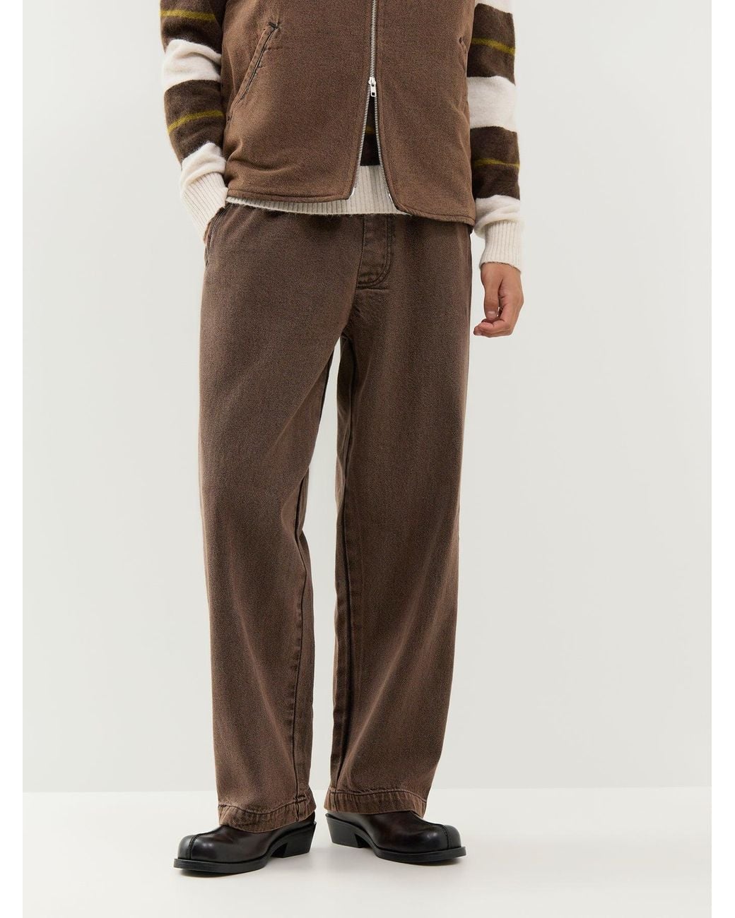 Service Works Brown Od Easy Chef Organic Trousers for men