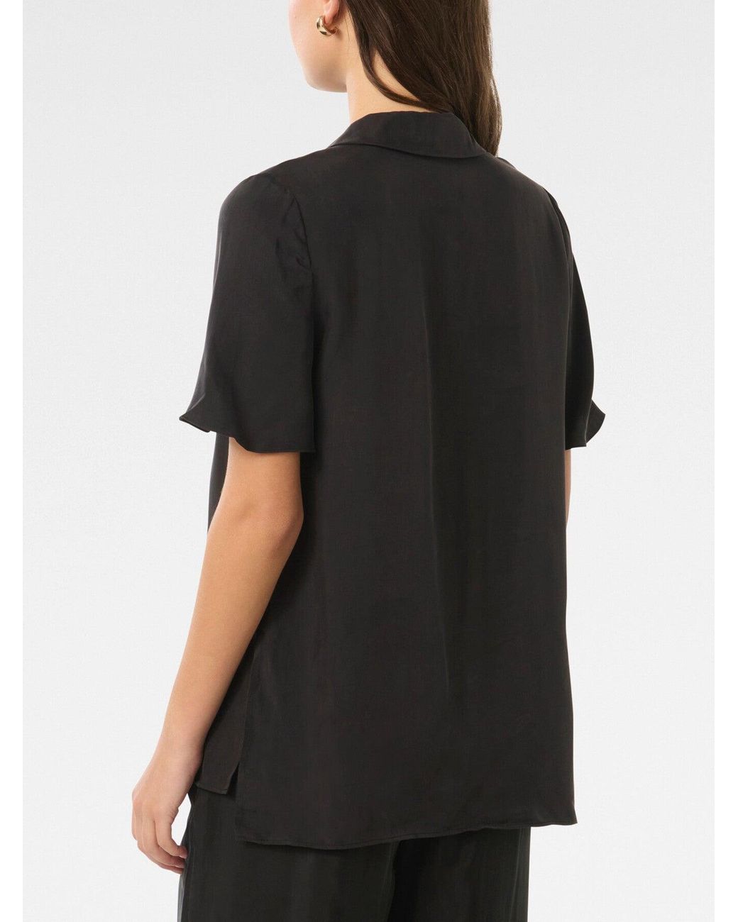 Forever New Black Betsy Cupro Shirt