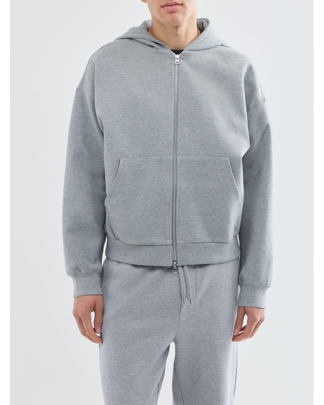 Only & Sons Gray Goyle Boxy Blend Zip-Through Hoodie for men