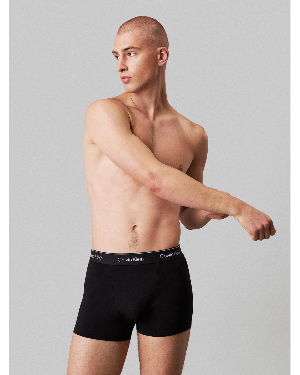 Calvin Klein Black 3 Pack Icon Stretch Trunks for men