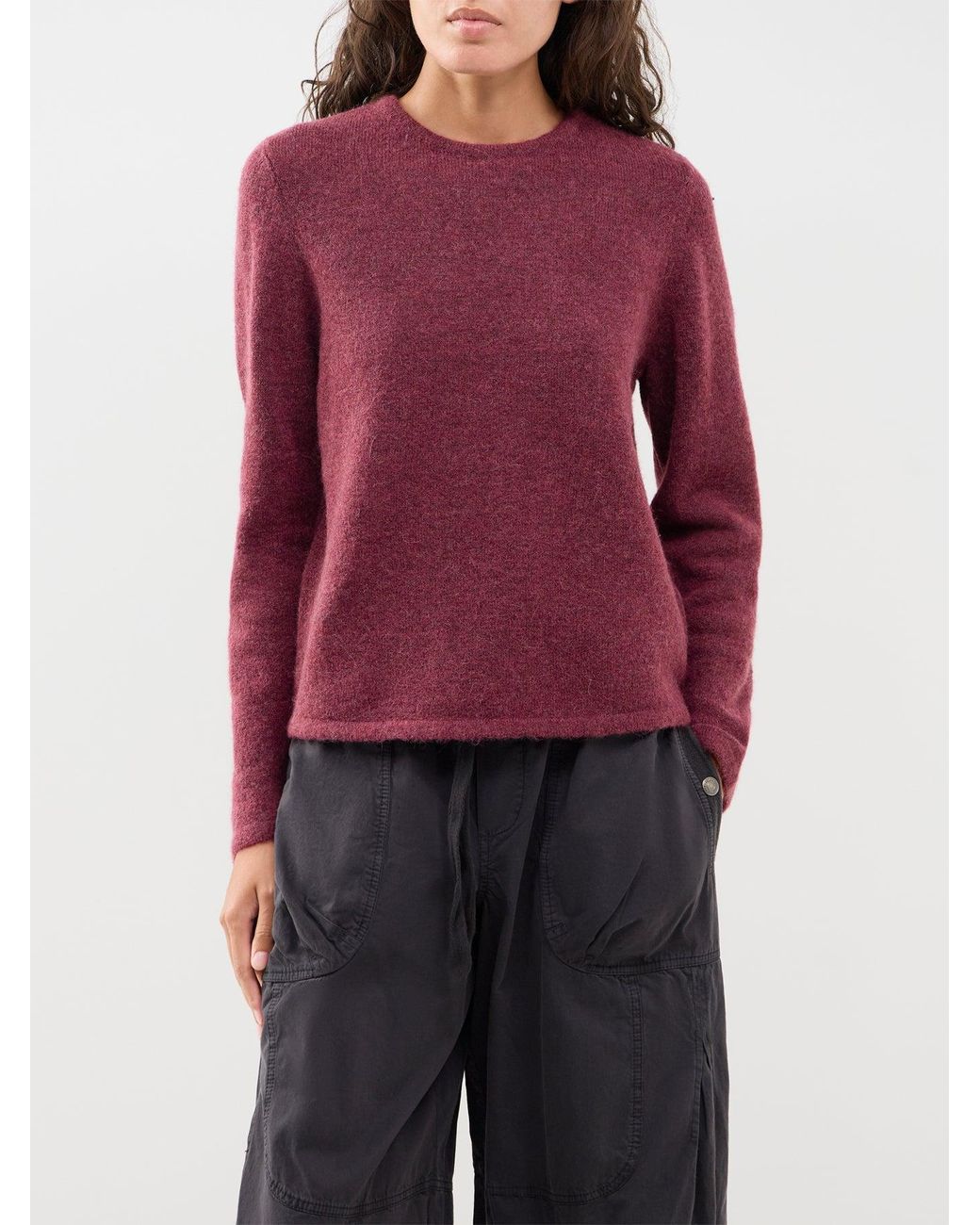 SELECTED Purple Lulu Crew Neck Jumper Burgundy
