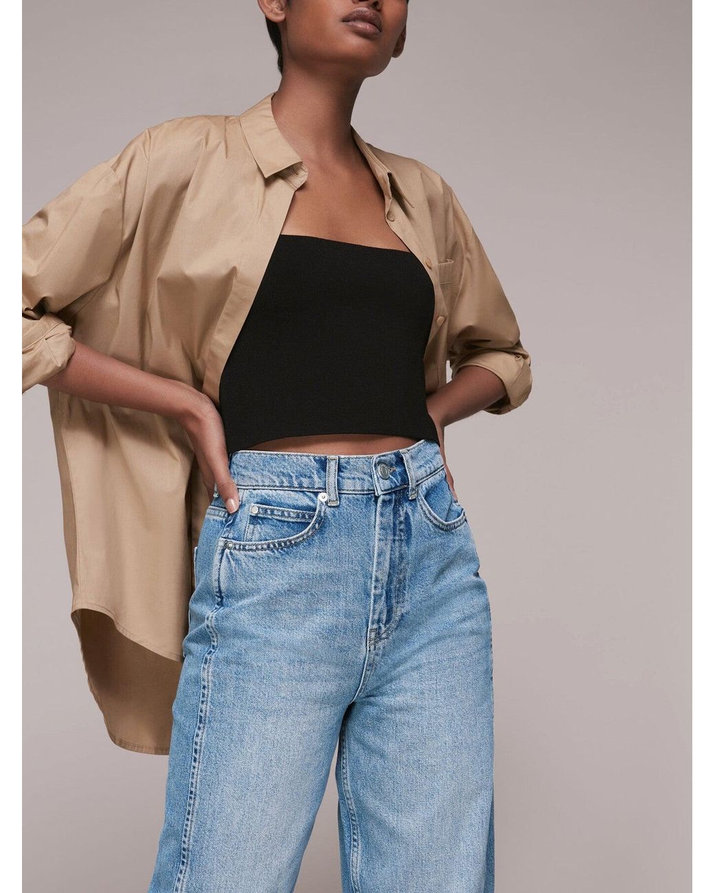 Whistles Blue Women's Authentic Barrel Leg Jean