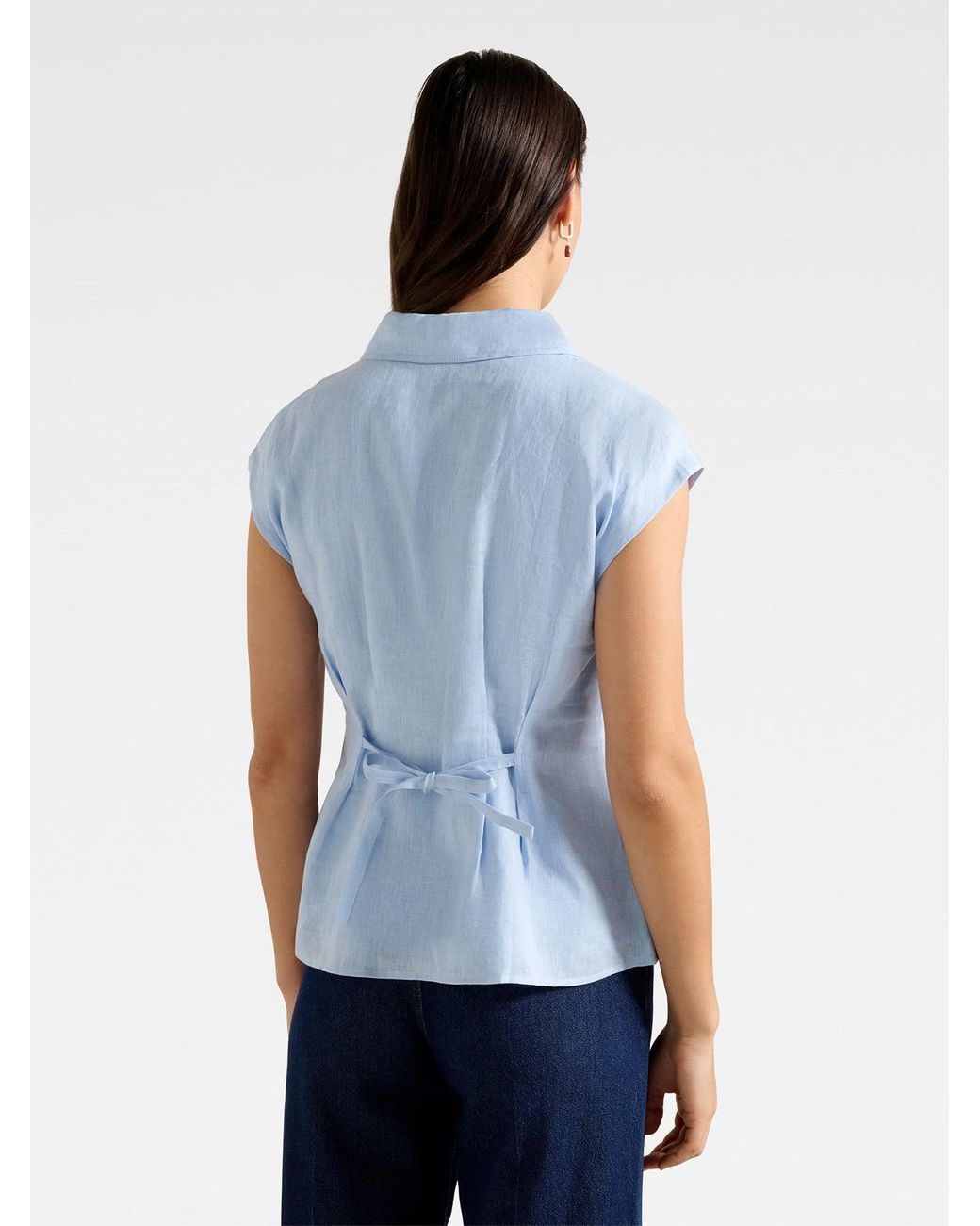 Forever New Blue Carina Pleated Shirt