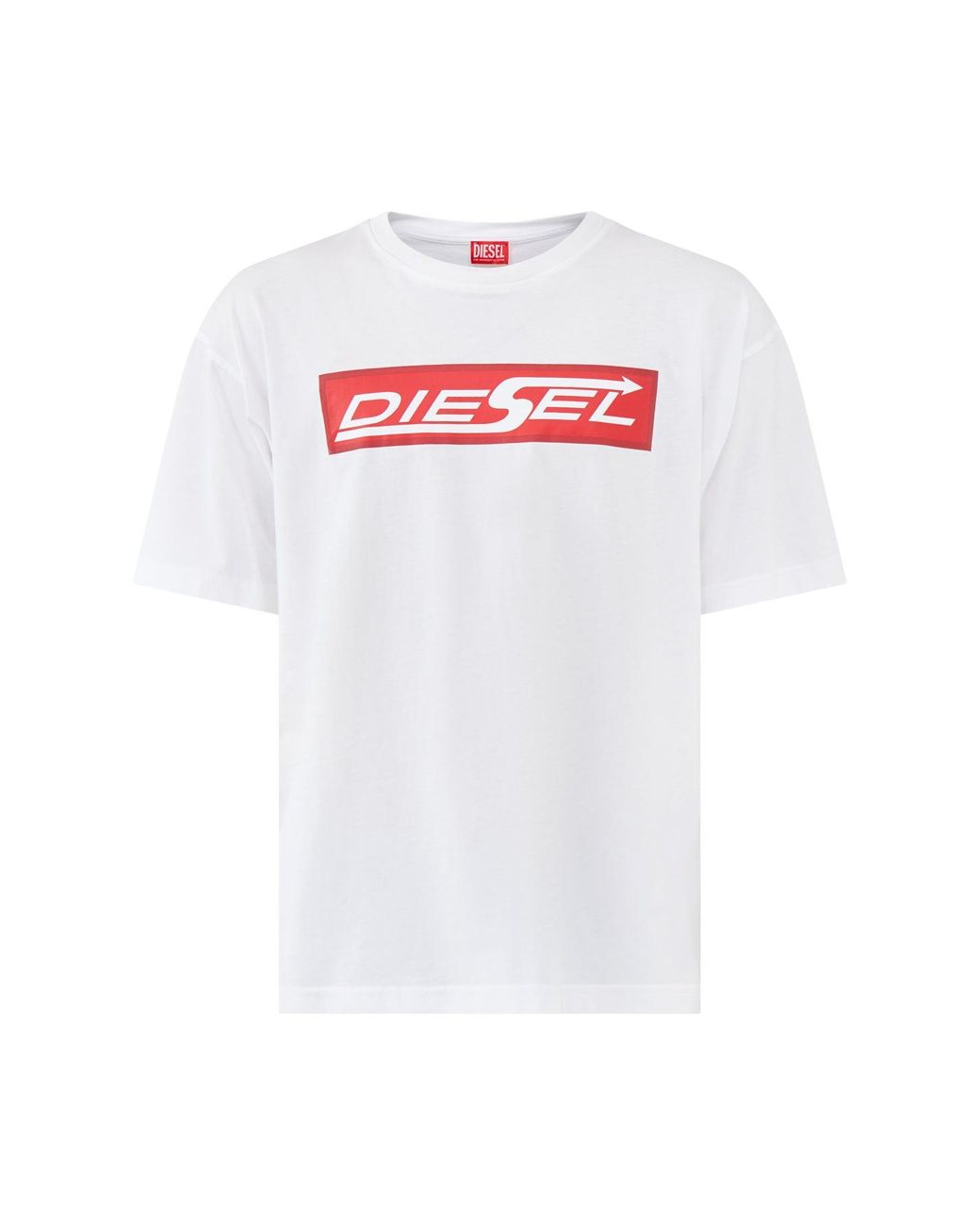 DIESEL White Big Logo T-Shirt for men