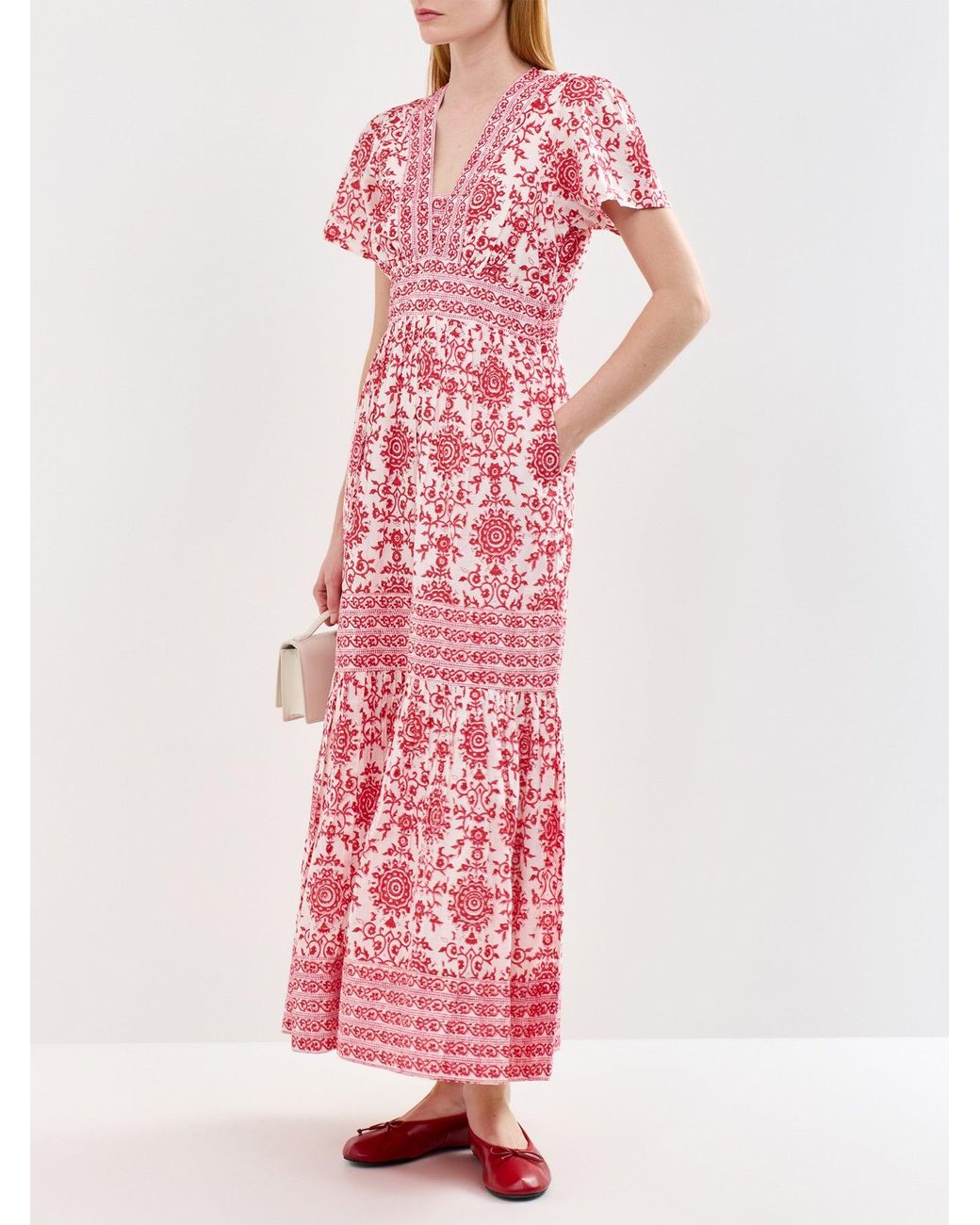 Aspiga Pink Pippa Organic Block Print Maxi Dress