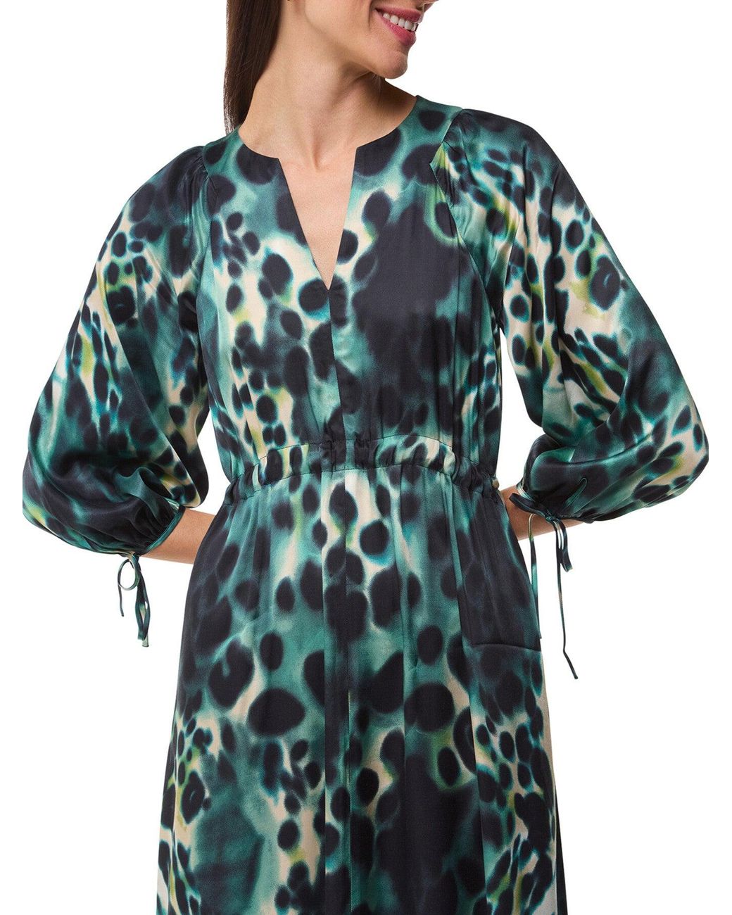 Whistles Green Women's Misty Leopard Print Dress