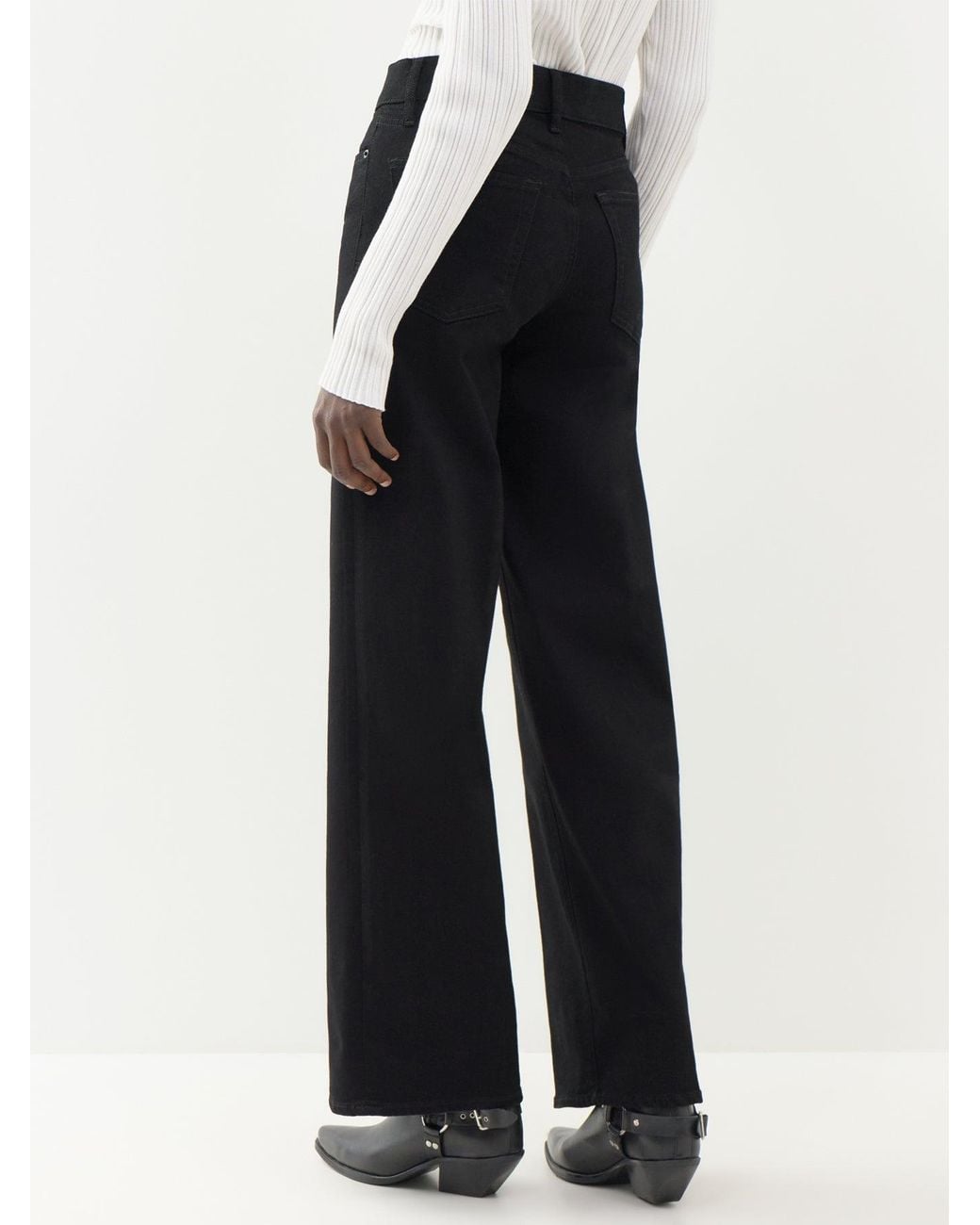 FRAME Black Le Slim Palazzo Wide Leg Jeans