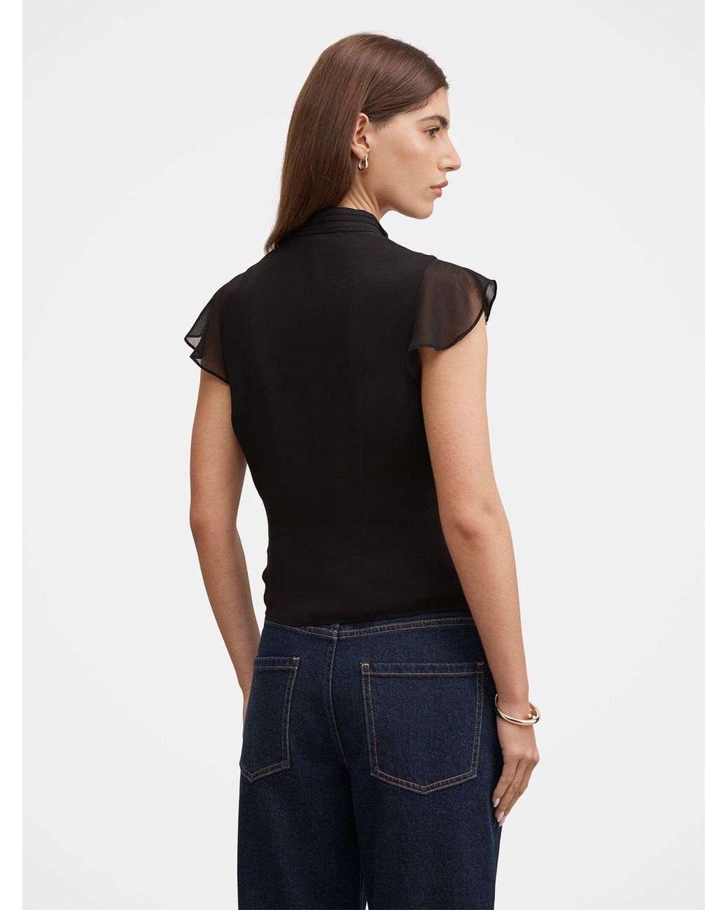 Forever New Black Eden Keyhole Blouse