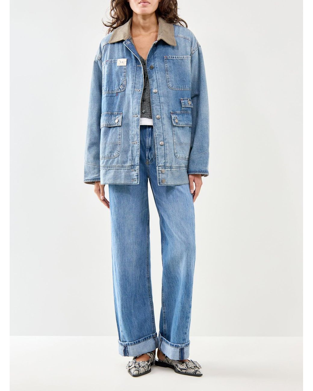 Free People Blue Sweet Talk Barn Coat