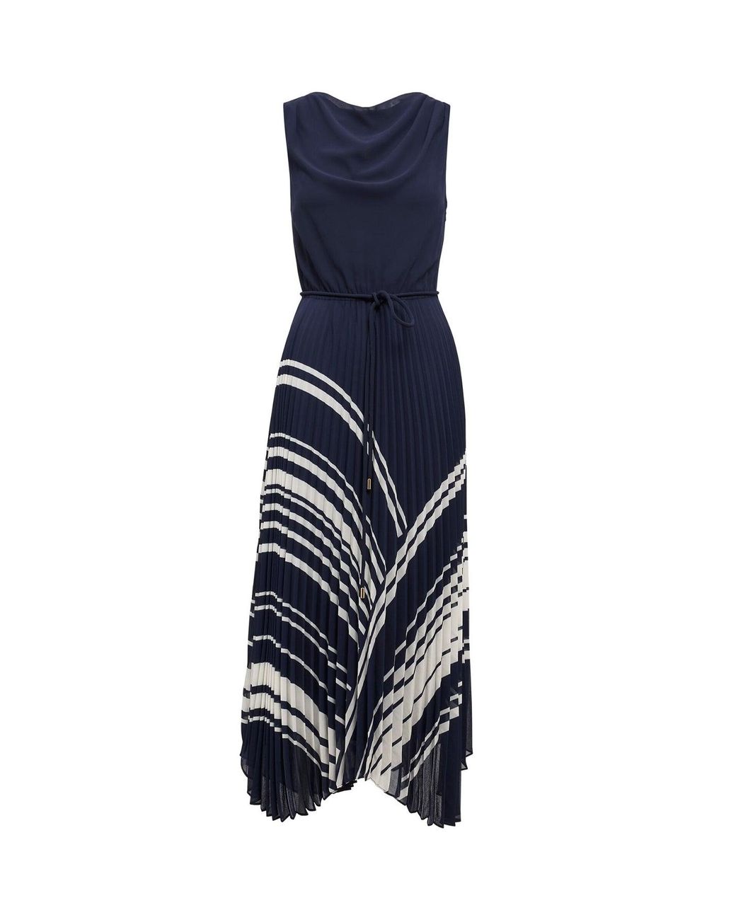 Forever New Blue Addie Pleated Midi Dress
