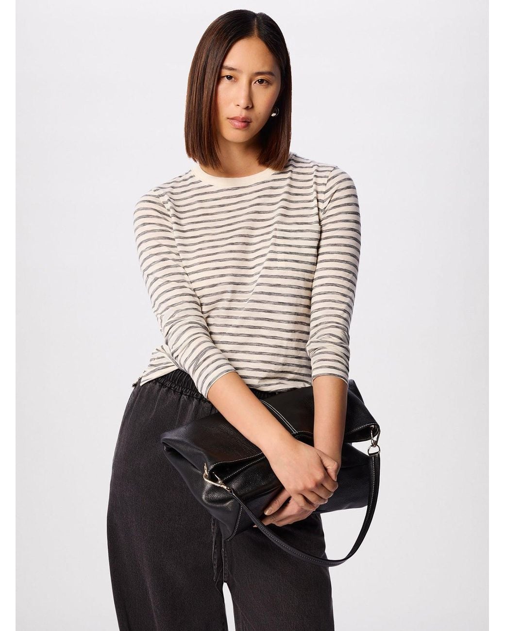 Whistles White Stripe Jersey Top, Cotton