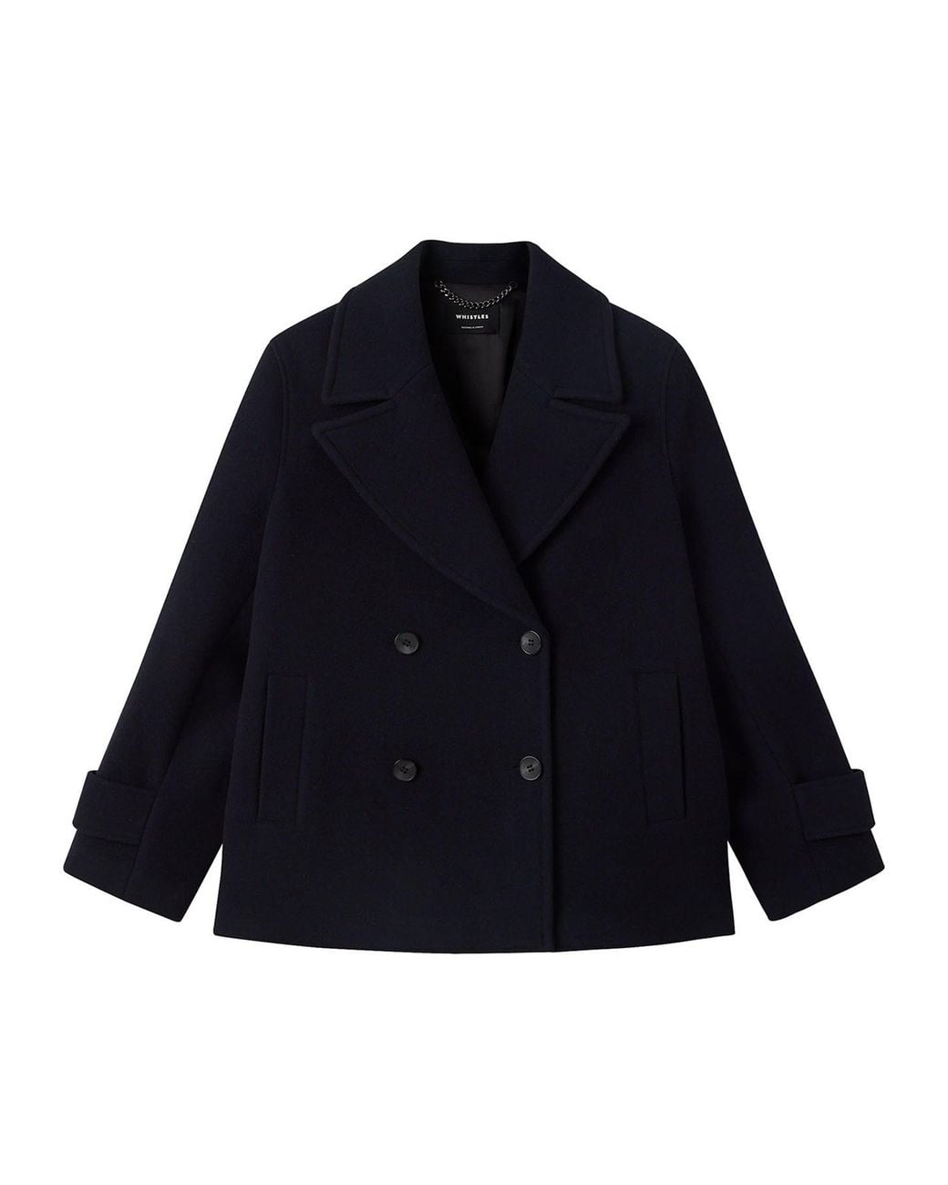 Whistles Blue Double Breasted Pea Coat