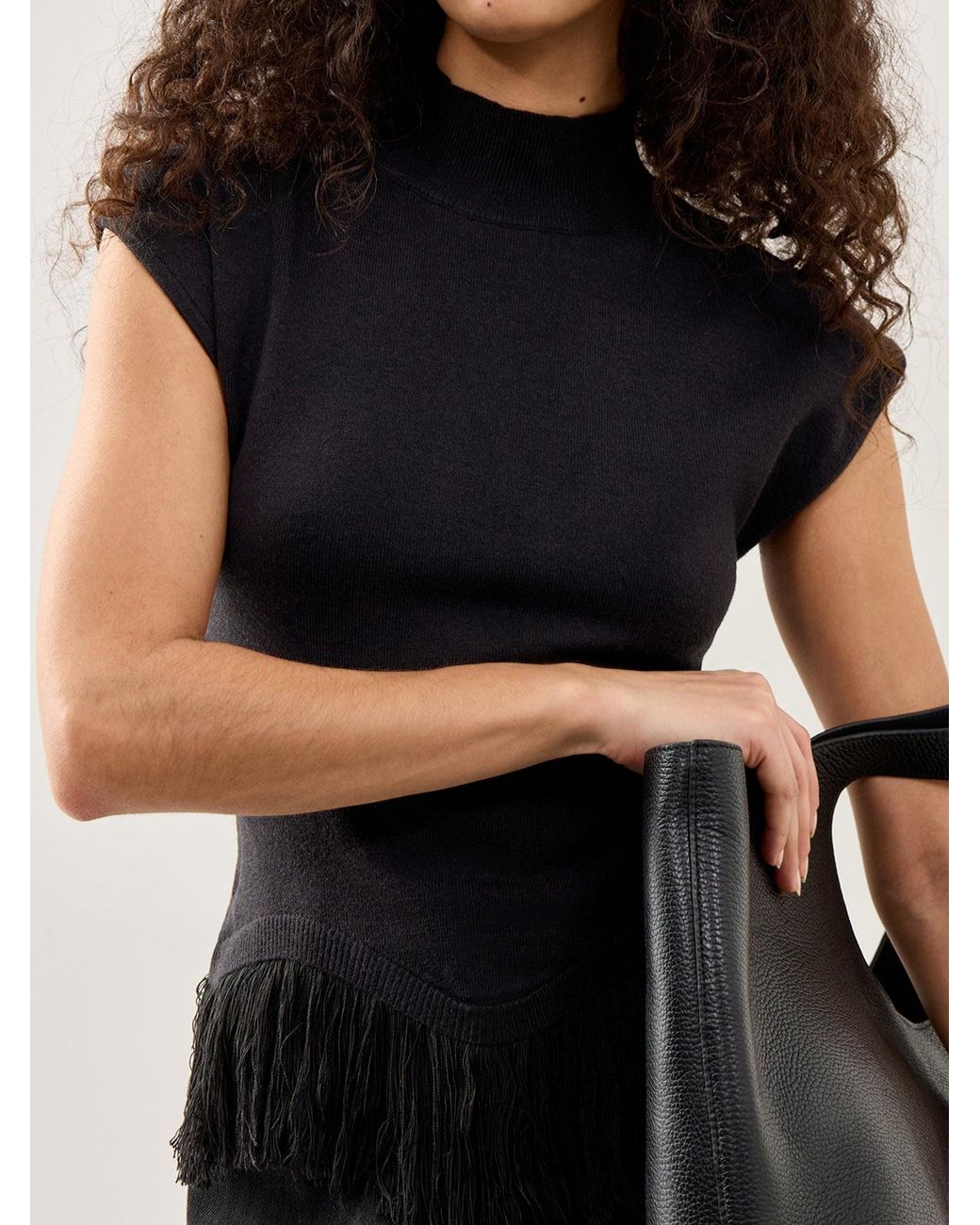 Pretty Lavish Black Orlendina Fringe Top