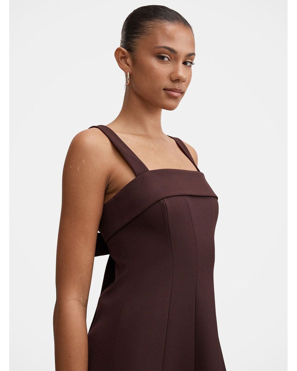 Forever New Purple Harriet Low Back Bow Midi Dress