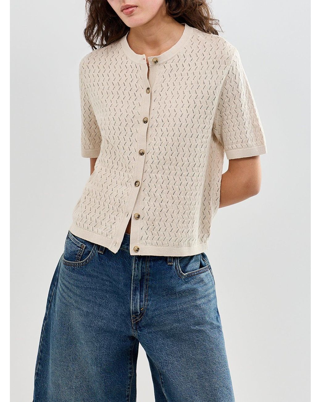 SELECTED White Slfmattis 2/4 Blend Cardigan Noos