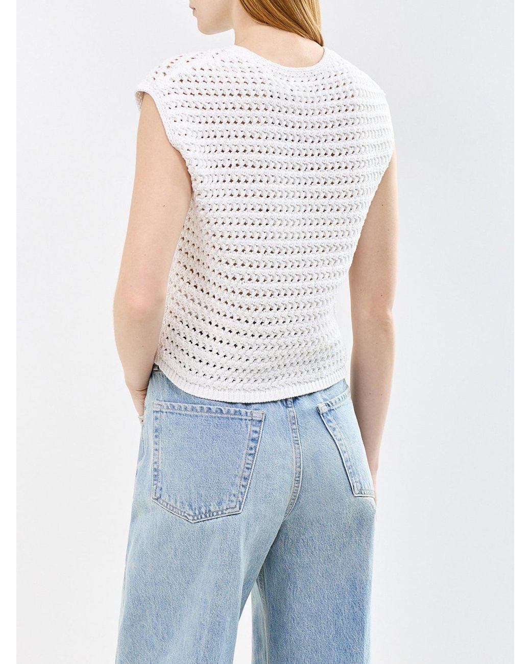 Polo Ralph Lauren White Crochet Sleeveless Top
