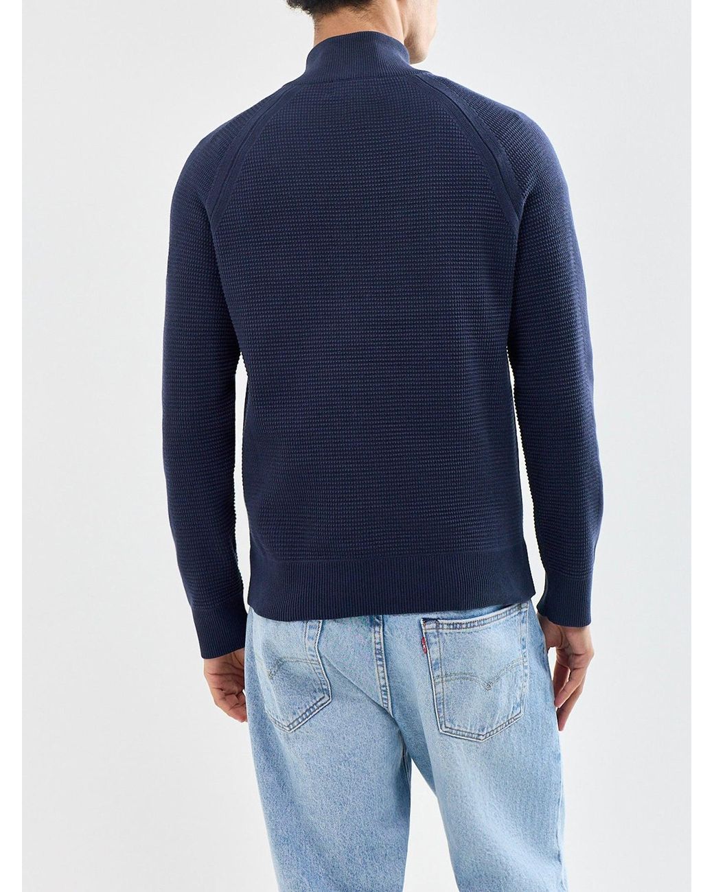 Belstaff Blue Bradwell Quarter Zip Jumper for men