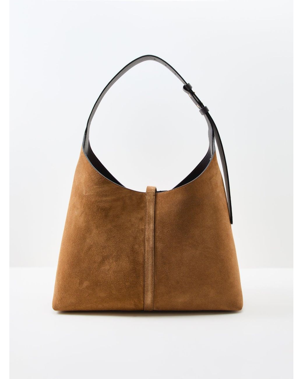 Strathberry Brown Kite Maxi Suede Hobo Bag