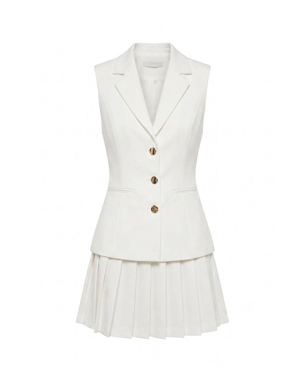 Forever New White Lucy Sleeveless Blazer Mini Dress