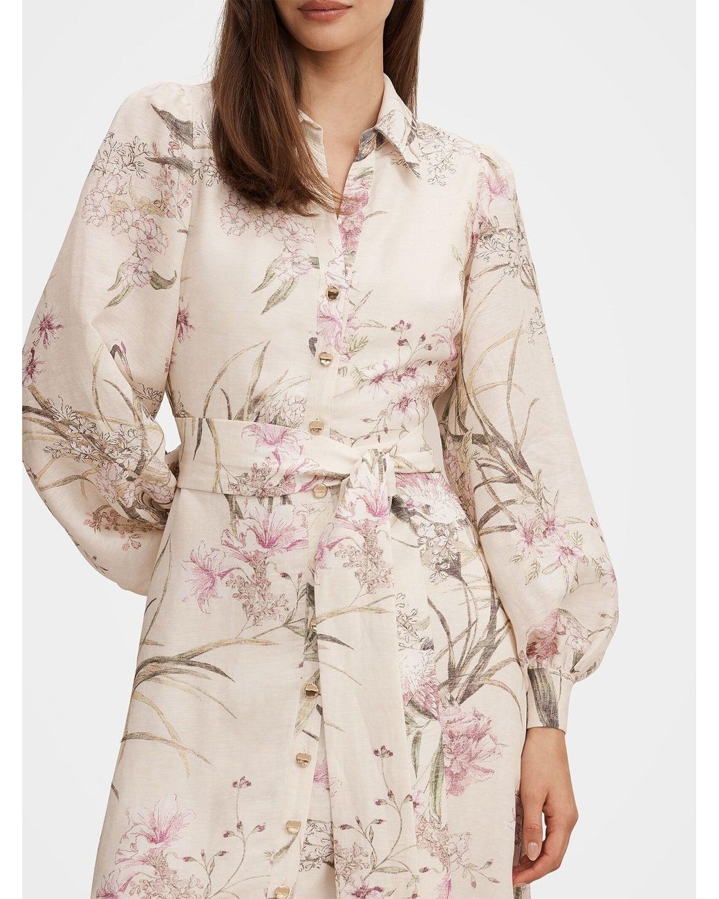 Forever New White Hazel Shirt Midi Dress Floral