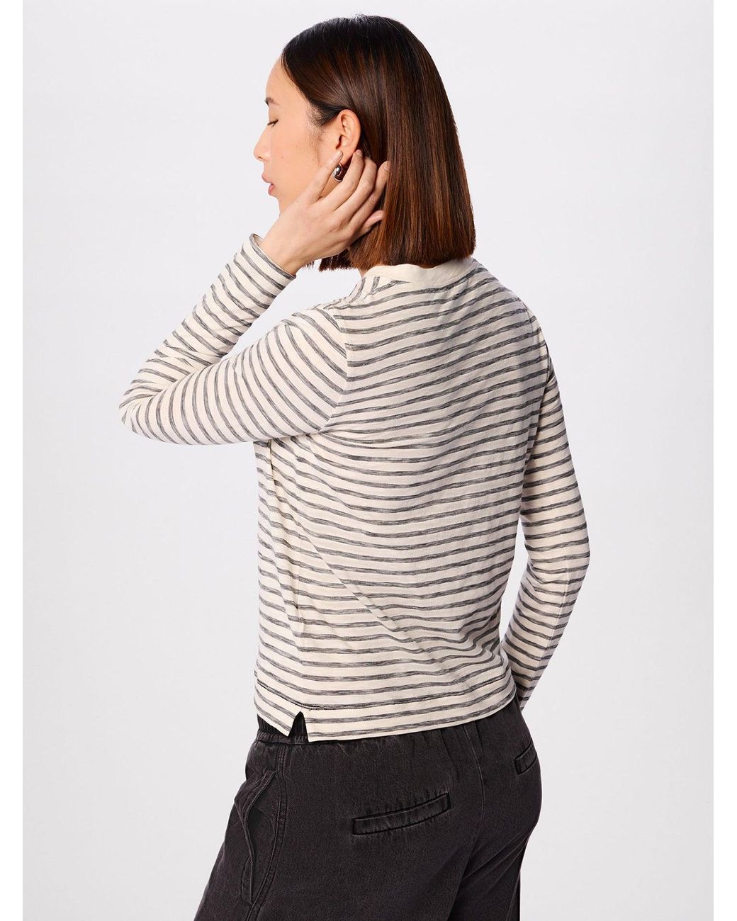 Whistles White Stripe Jersey Top, Cotton