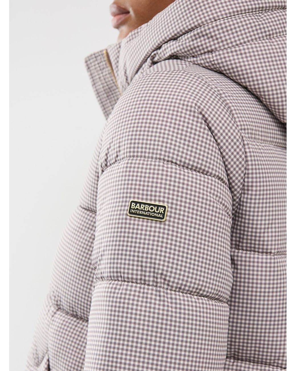 Barbour Gray Printed Brantley Puffer Jacket