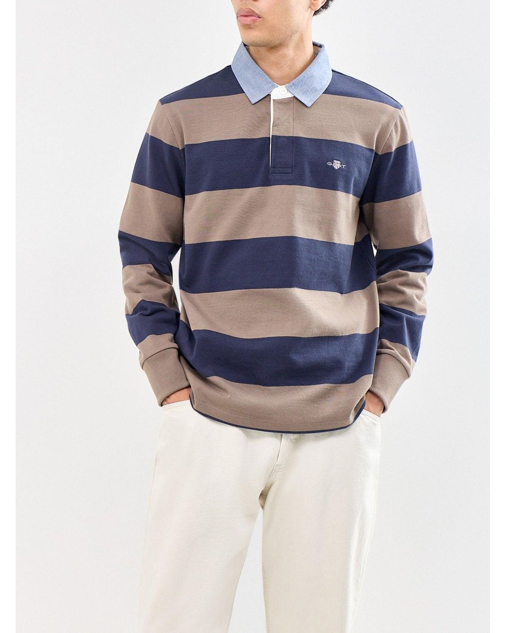 Gant Blue Chambray Stripe Heavy Rugger for men