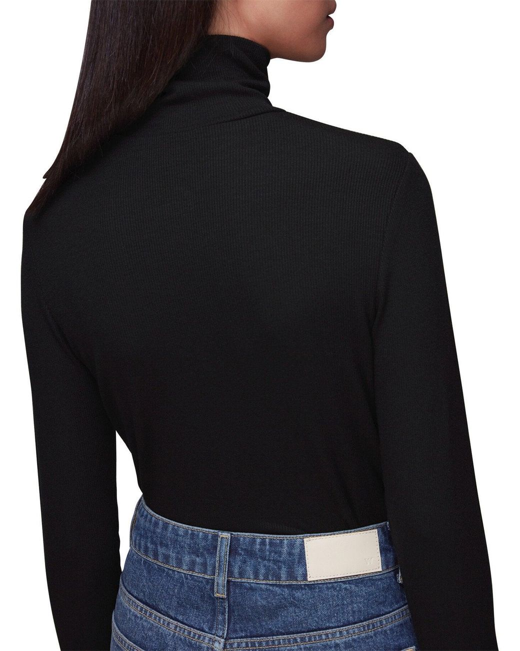 Whistles Black Women's Essential Ribbed Polo