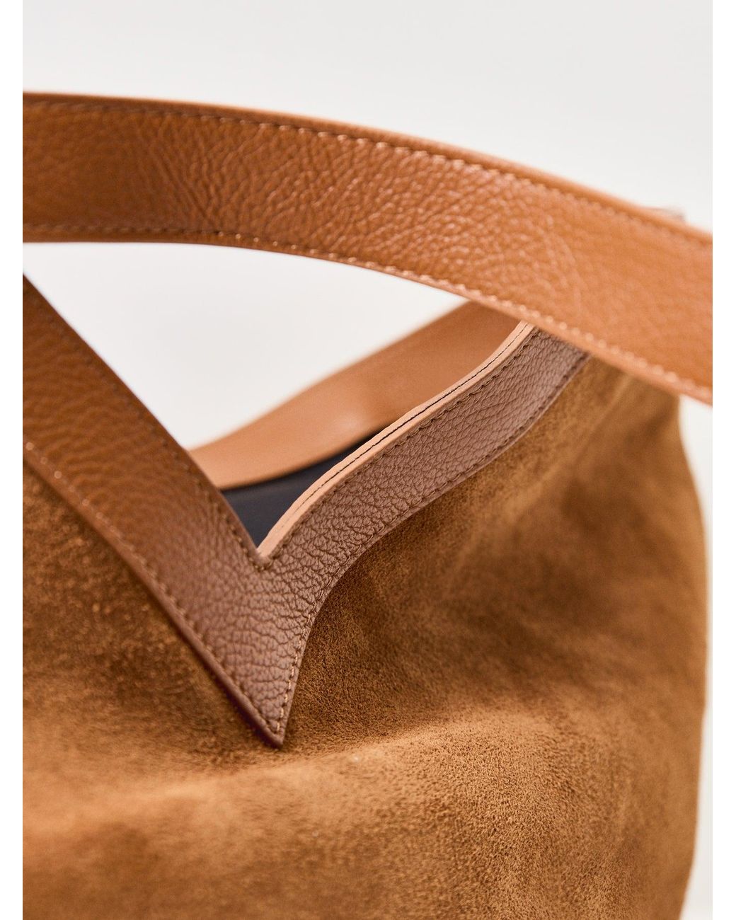 Marlon Blue Vieras Suede Tote Bag Tan