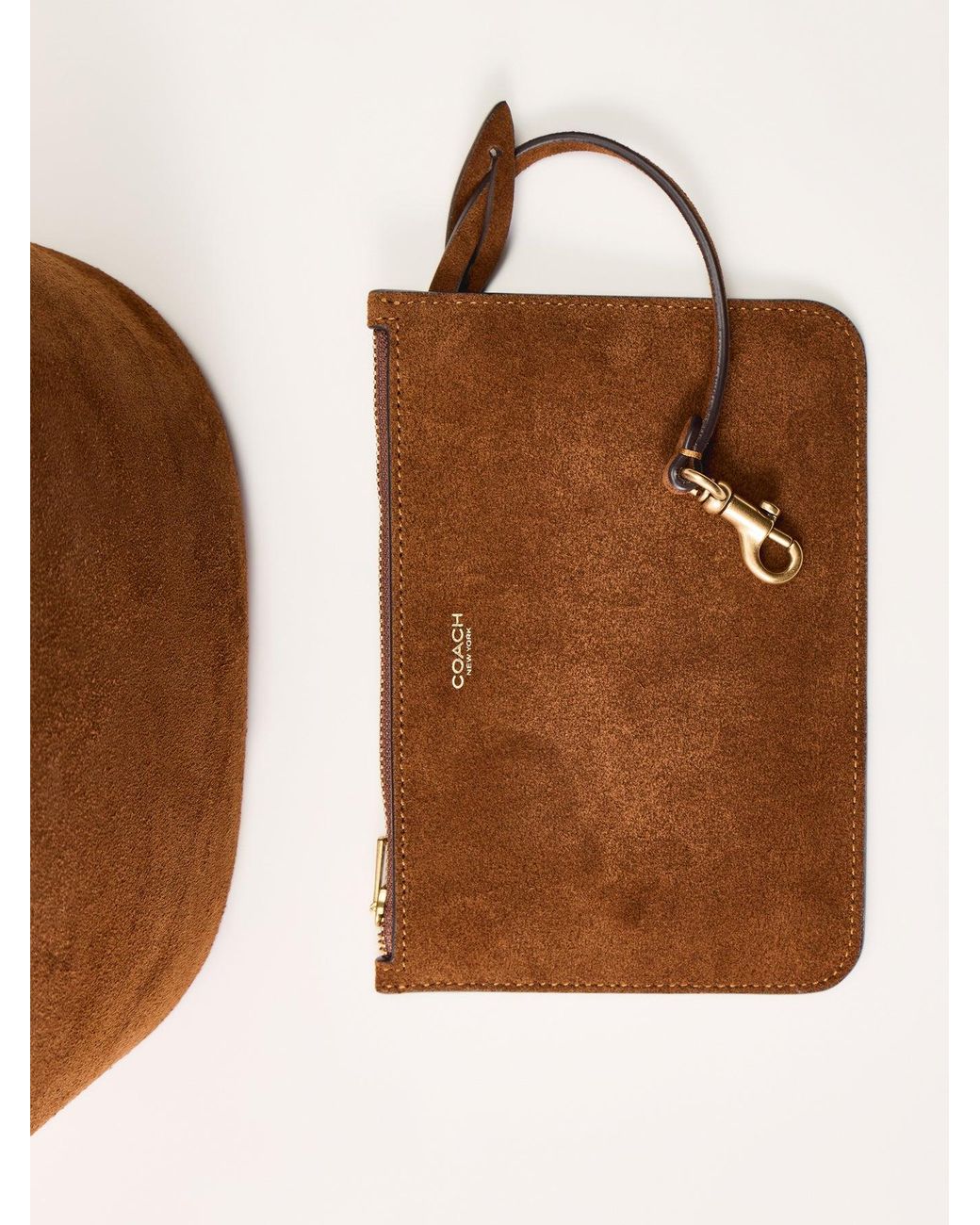 COACH Brown Bleecker 21 Suede Bucket Bag Warm