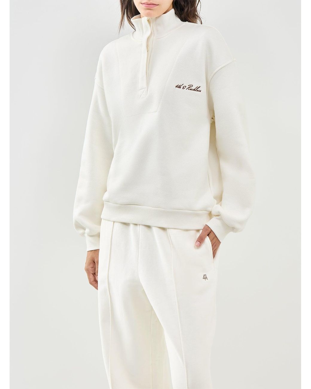4th & Reckless White Tess Sweatshirt
