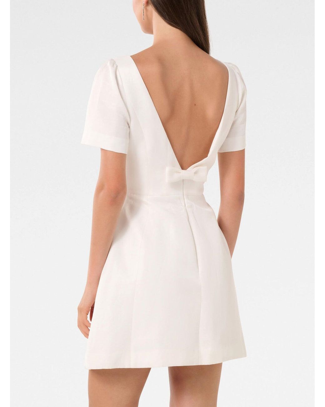 Forever New White Women's Simone Bow Back Mini Dress