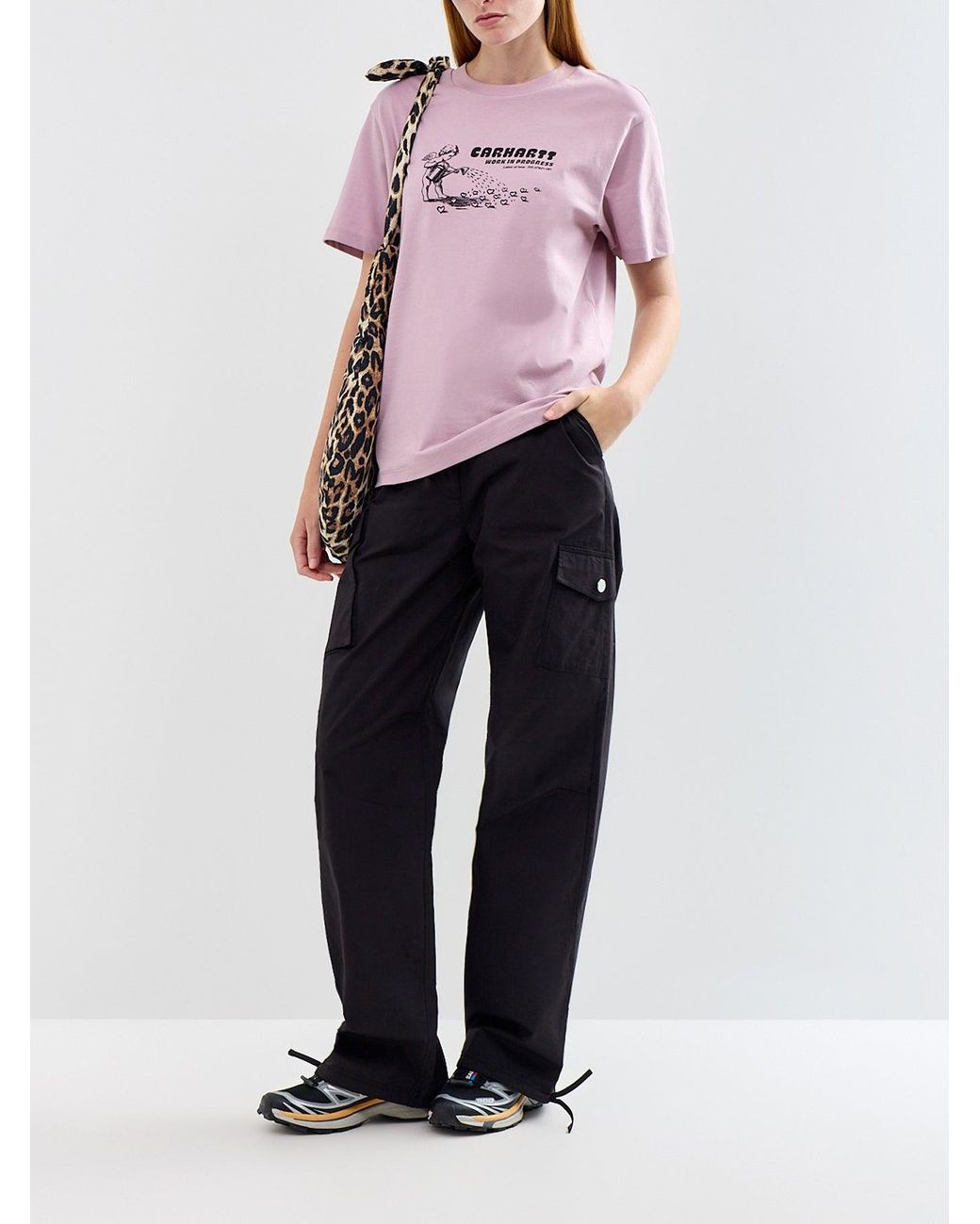 Carhartt Pink Bumper Sticker Graphic T-Shirt for men
