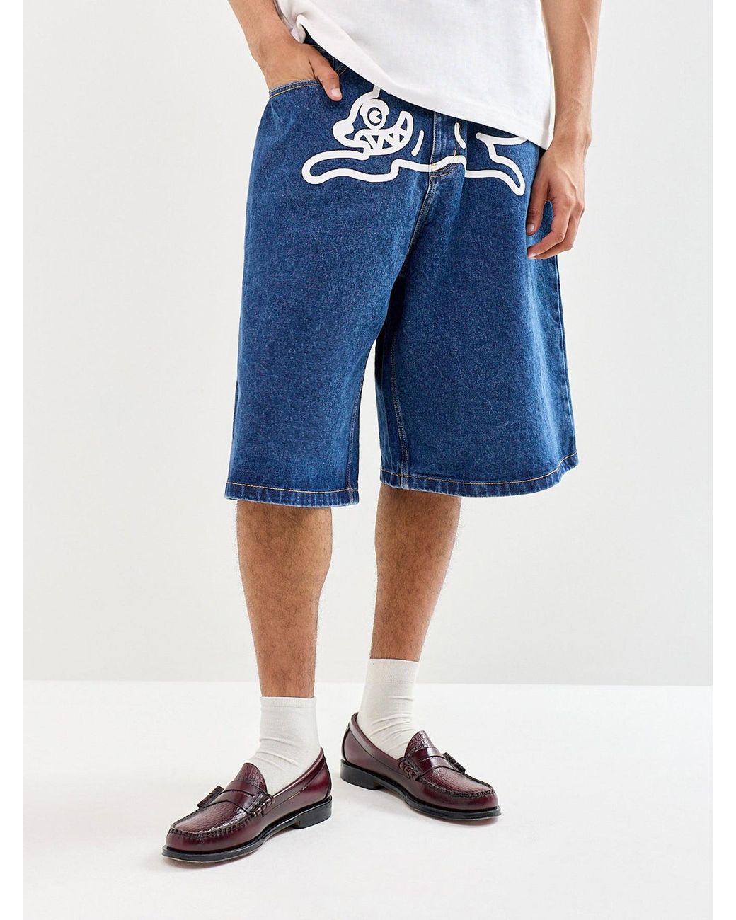 ICECREAM Blue Running Dog Triple Scoop Shorts for men